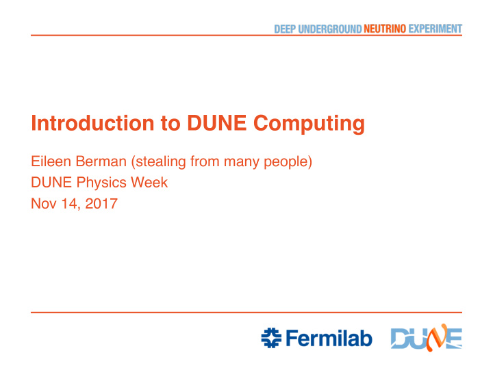 introduction to dune computing