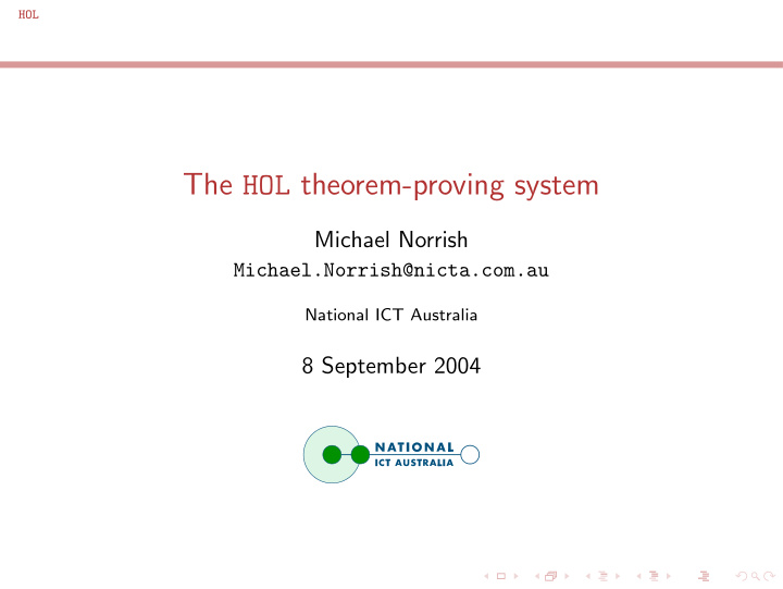the hol theorem proving system