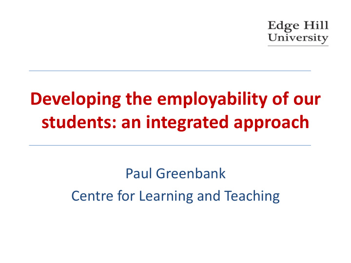students an integrated approach