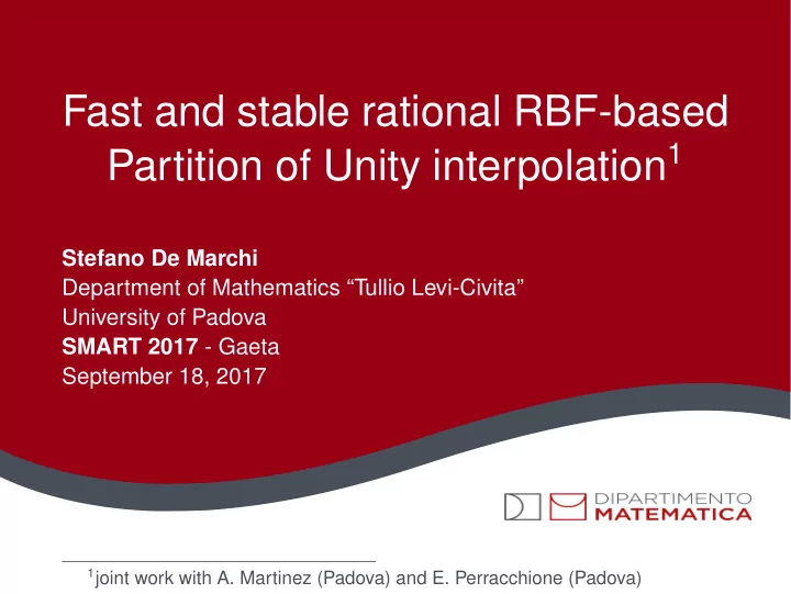 fast and stable rational rbf based