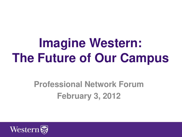 imagine western the future of our campus