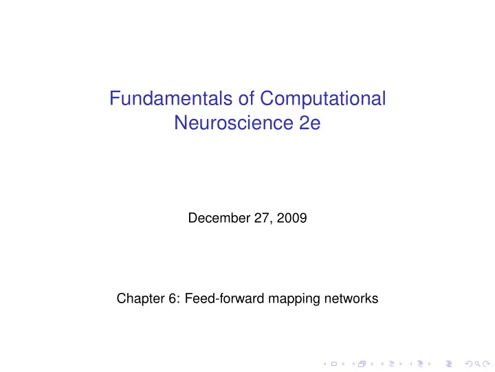 fundamentals of computational neuroscience 2e