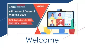 Welcome  Chairmans Welcome  Nick Unkovic  BABC Chairman  British Cons  onsul  ulate Upd  pdate