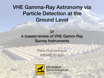 VHE Gamma-Ray Astronomy via  Particle Detection at the  Ground Level  Or  A biased review of VHE