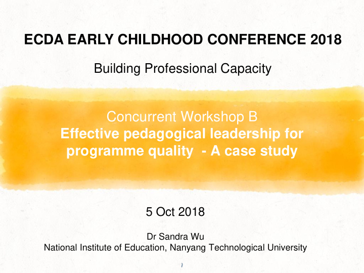 ecda early childhood conference 2018