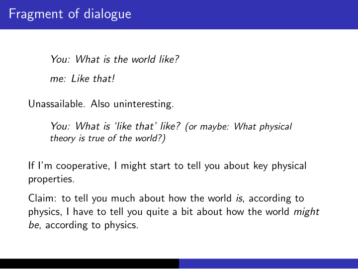 fragment of dialogue