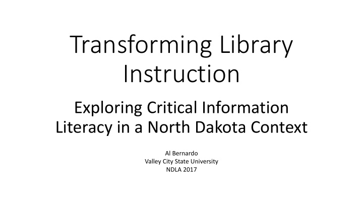 transforming library instruction