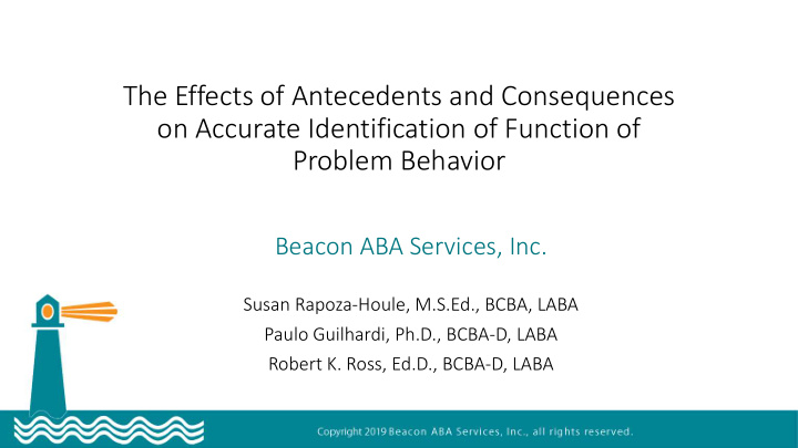 the effects of antecedents and consequences on accurate