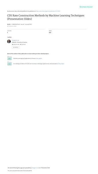 CDS Rate Construction Methods by Machine Learning Techniques  (Presentation Slides) Article in SSRN