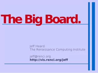 The Big Board.  The Big Board.  Jeff Heard  Jeff Heard  The Renaissance Computing Institute  The