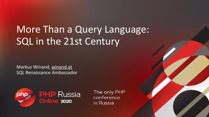more than a query language sql in the 21st century