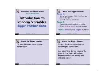 Introductionto  piecesofpaper  ShowtoTeam2facedown  RandomVariables  Team2: