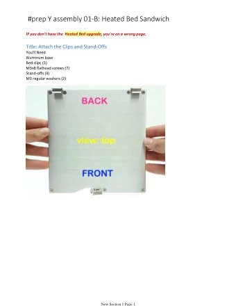 #prep Y assembly 01-B: Heated Bed Sandwich  IF you don't have the  Heated Bed upgrade, you're on a