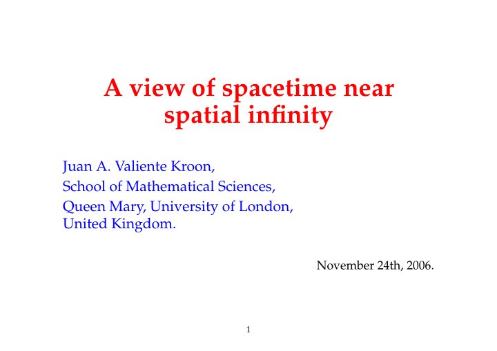 a view of spacetime near spatial infinity