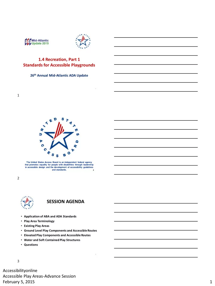 session agenda