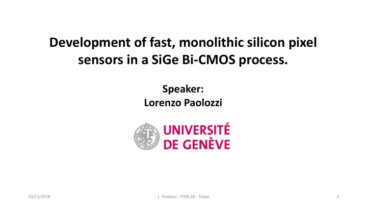 sensors in a sige bi cmos process