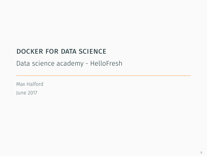 docker for data science
