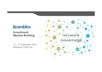 Investment  Market Briefing  15  17 September 2015  Pasadena, California  Safety briefing  2