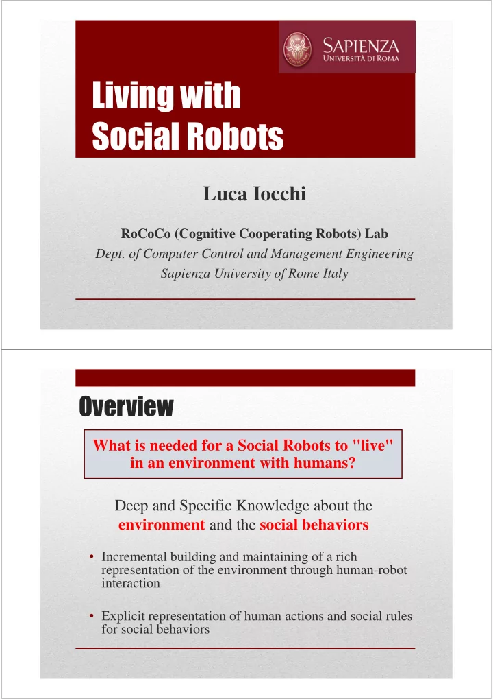 living with social robots