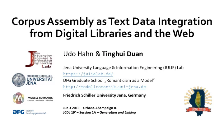 corpus assembly as text data integration