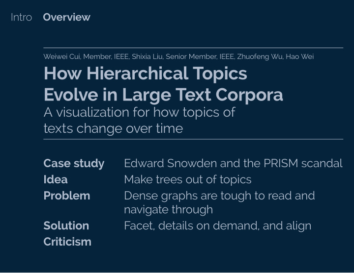 how hierarchical topics evolve in large text corpora