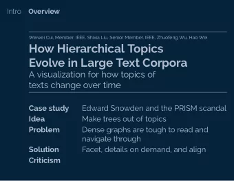How Hierarchical Topics  Evolve in Large Text Corpora  A visualization for how topics of  texts