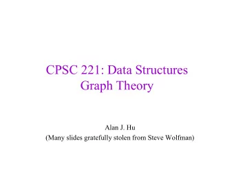 CPSC 221: Data Structures  Graph Theory  Alan J. Hu  (Many slides gratefully stolen from Steve
