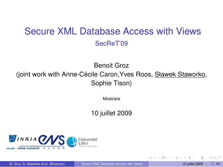 secure xml database access with views