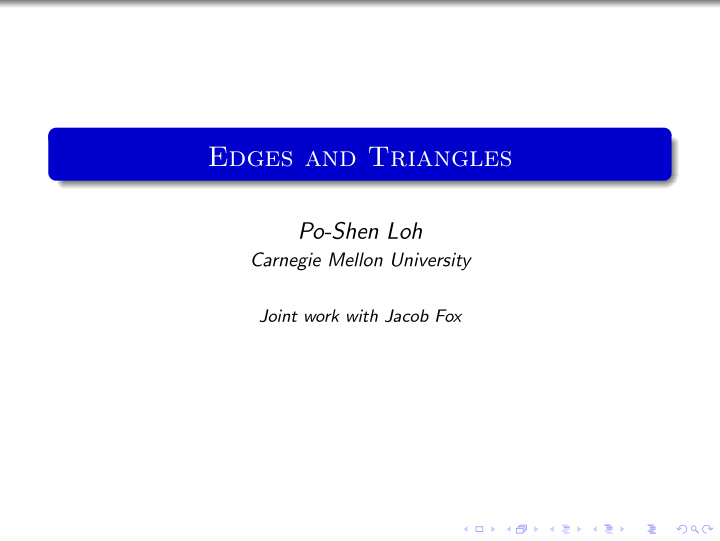 edges and triangles
