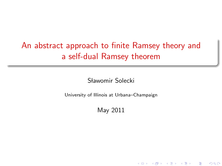 an abstract approach to finite ramsey theory and a self
