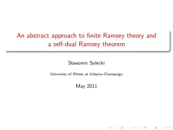 An abstract approach to finite Ramsey theory and  a self-dual Ramsey theorem  S  lawomir Solecki