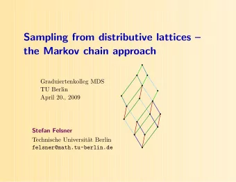 Sampling from distributive lattices   the Markov chain approach  Graduiertenkolleg MDS  TU