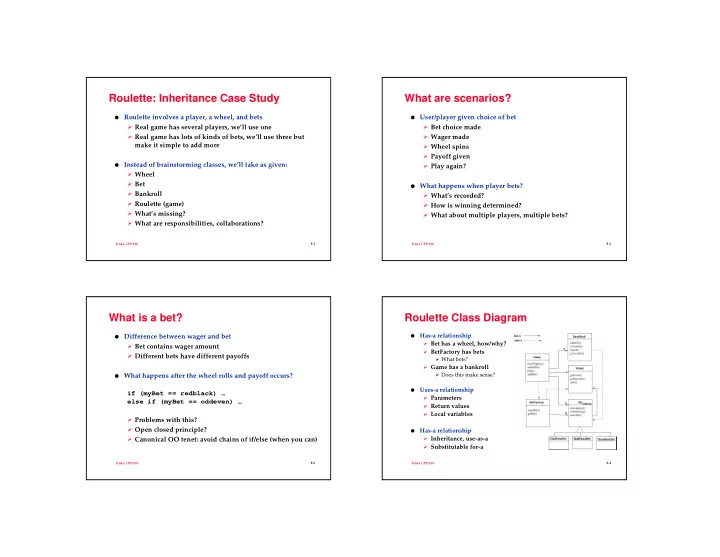 roulette inheritance case study what are scenarios