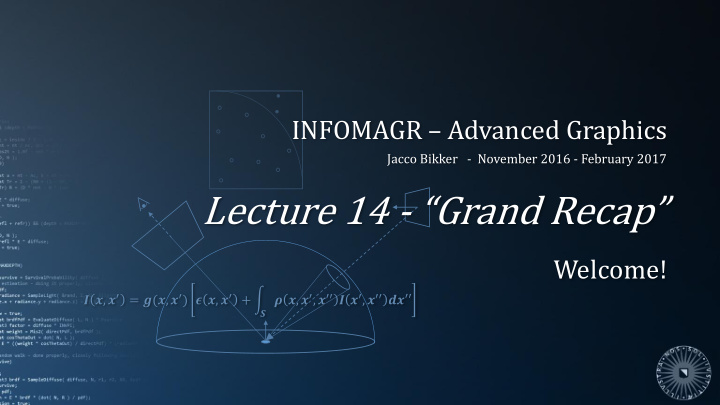 lecture 14 grand recap