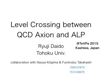 Level Crossing between  QCD Axion and ALP  collaboration with Naoya Kitajima &amp; Fuminobu