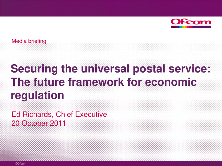 securing the universal postal service the future