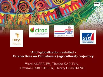 Ward ANSEEUW, Tinashe KAPUYA,  Davison SARUCHERA, Thierry GIORDANO  1'35  Presentation  Zimbabwe