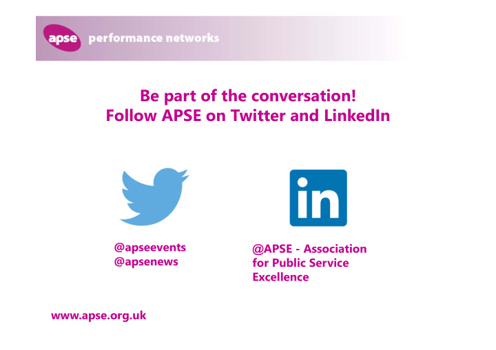 be part of the conversation follow apse on twitter and