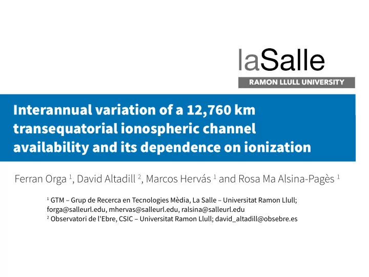 interannual variation of a 12 760 km transequatorial