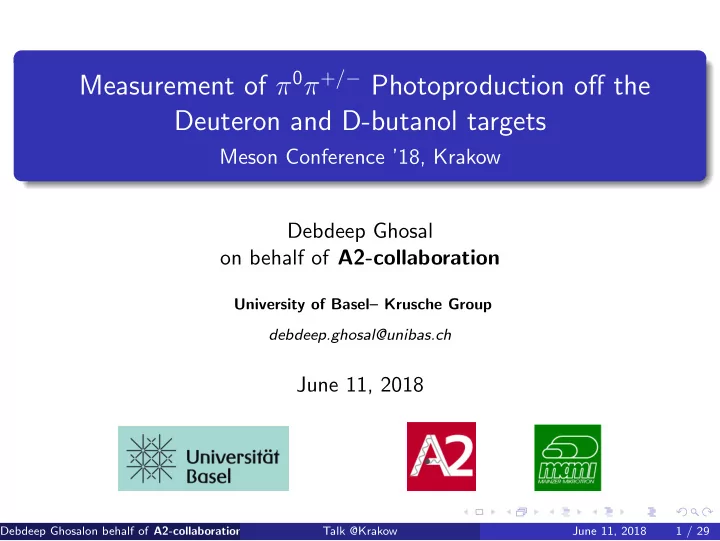 measurement of 0 photoproduction off the deuteron and d
