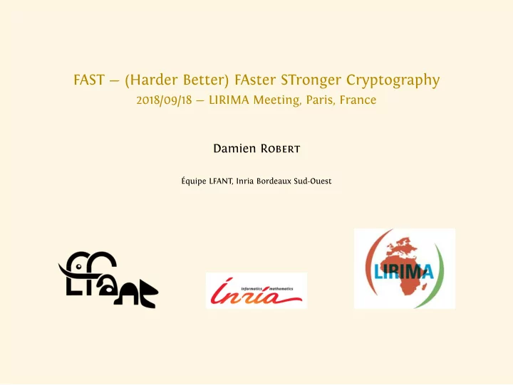 fast harder better faster stronger cryptography
