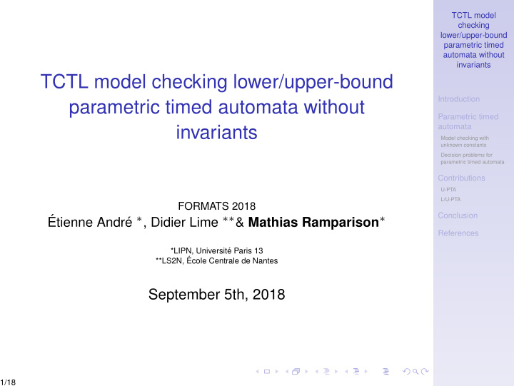 tctl model checking lower upper bound