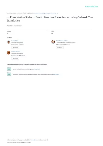 Presentation Slides  Scott : Structure Canonisation using Ordered-Tree  Translation