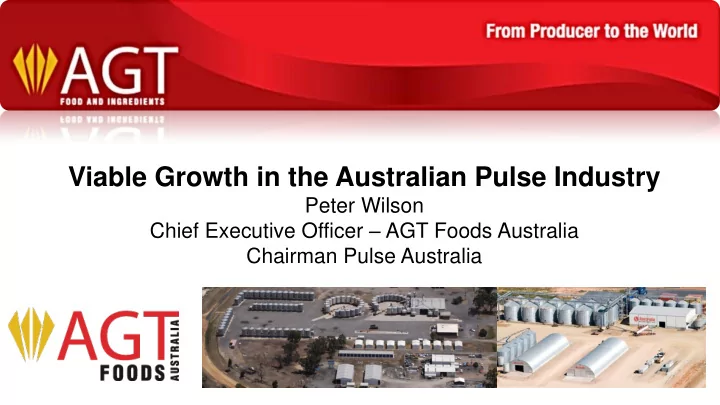 viable growth in the australian pulse industry