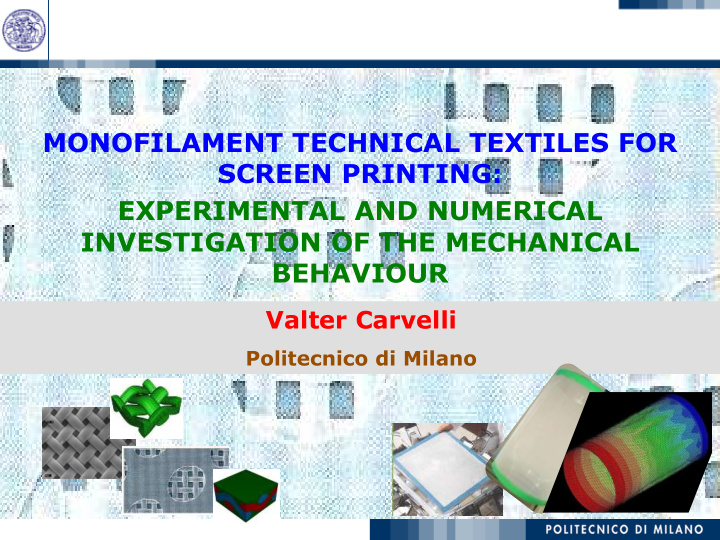 monofilament technical textiles for screen printing