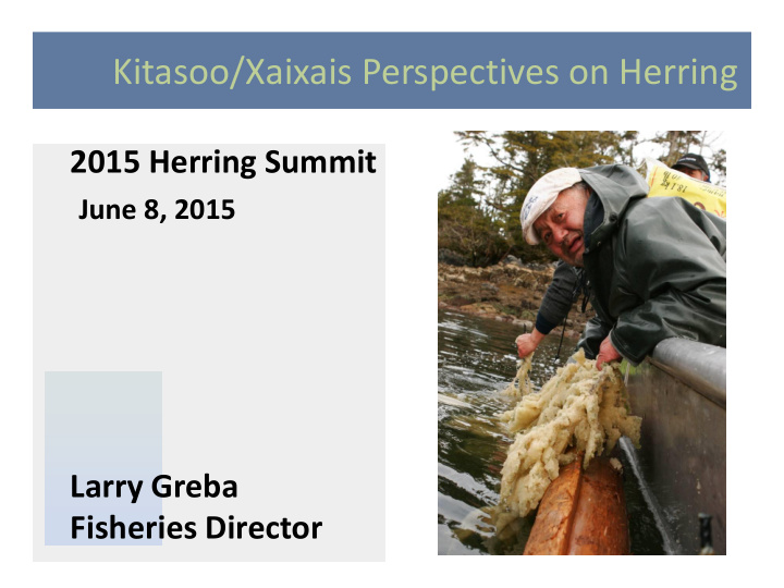 kitasoo xaixais perspectives on herring 2015 herring