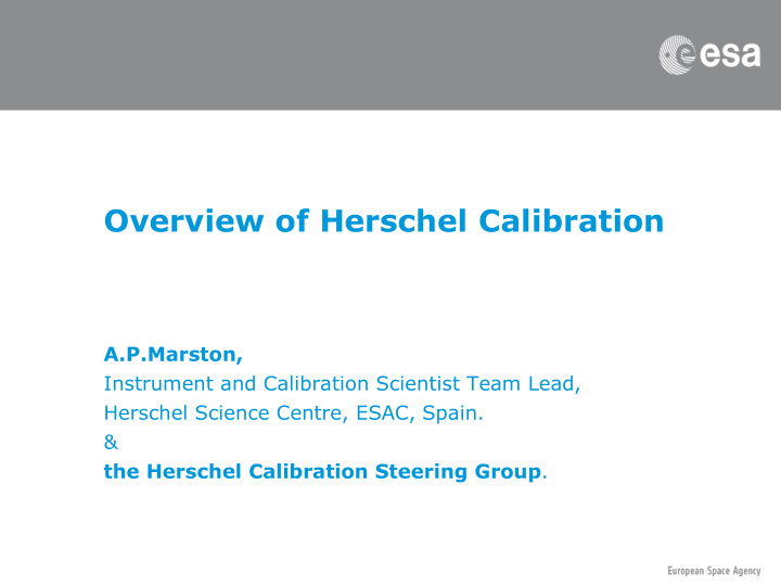 overview of herschel calibration