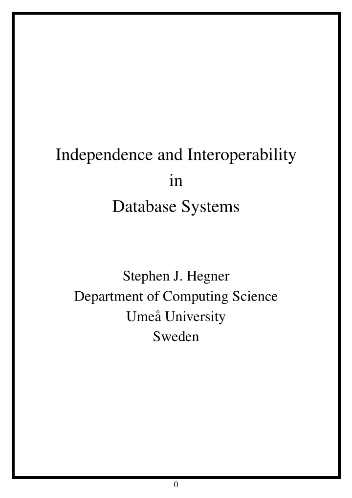 independence and interoperability in database systems