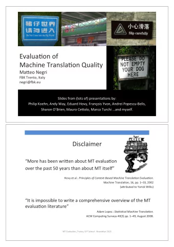 negri@?k.eu )  )  Slides)from)(lots)of))presenta&amp;ons)by:))