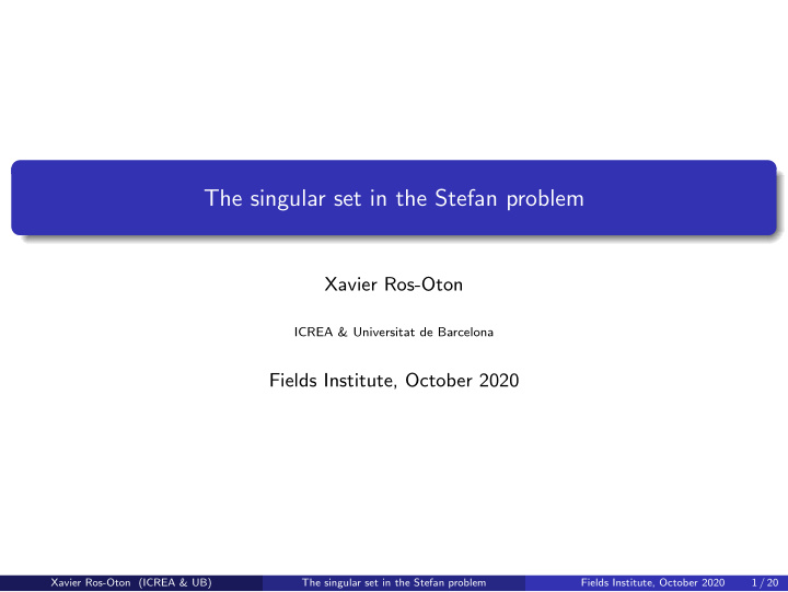the singular set in the stefan problem